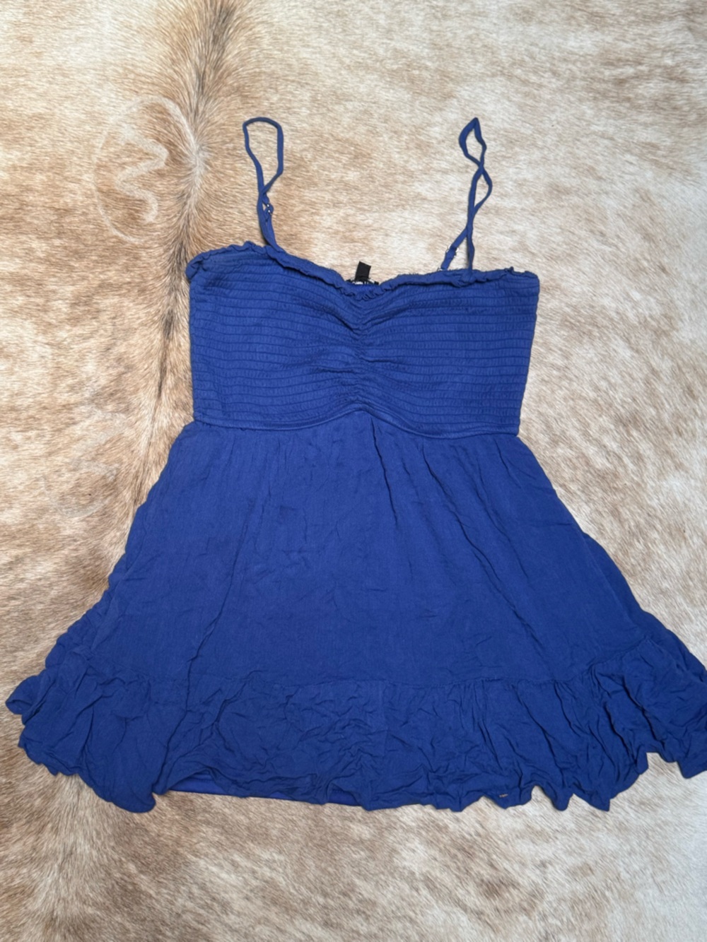 Royal Blue Spaghetti Strap Babydoll Top